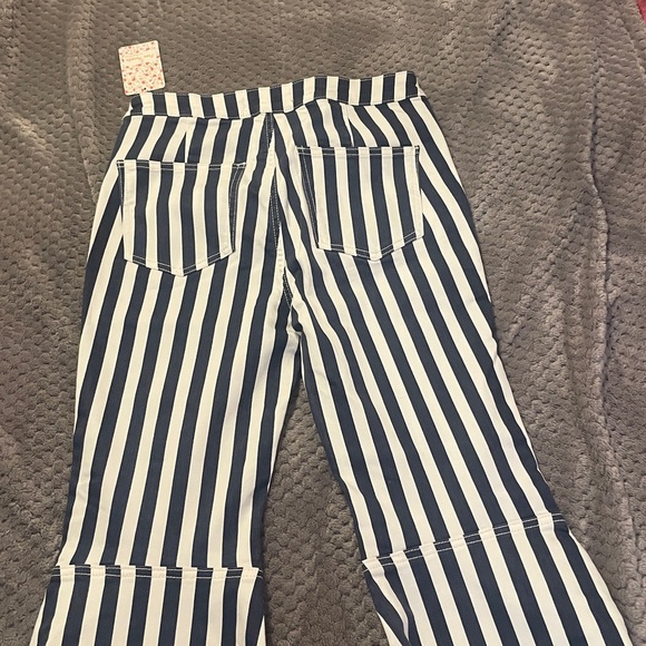 Free People Navy and White Striped Pants
Wide flare legs - Picture 5 of 6